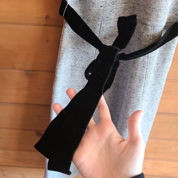 J. Crew Gray Sleeveless A-Line Velour Tie Waist Fit Flare 00P Speckled Midi - Picture 5 of 7